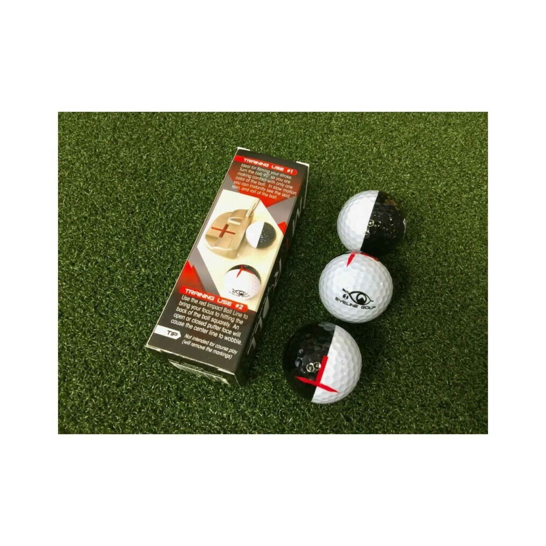 Packung mit 3 Bällen EyeLine Golf