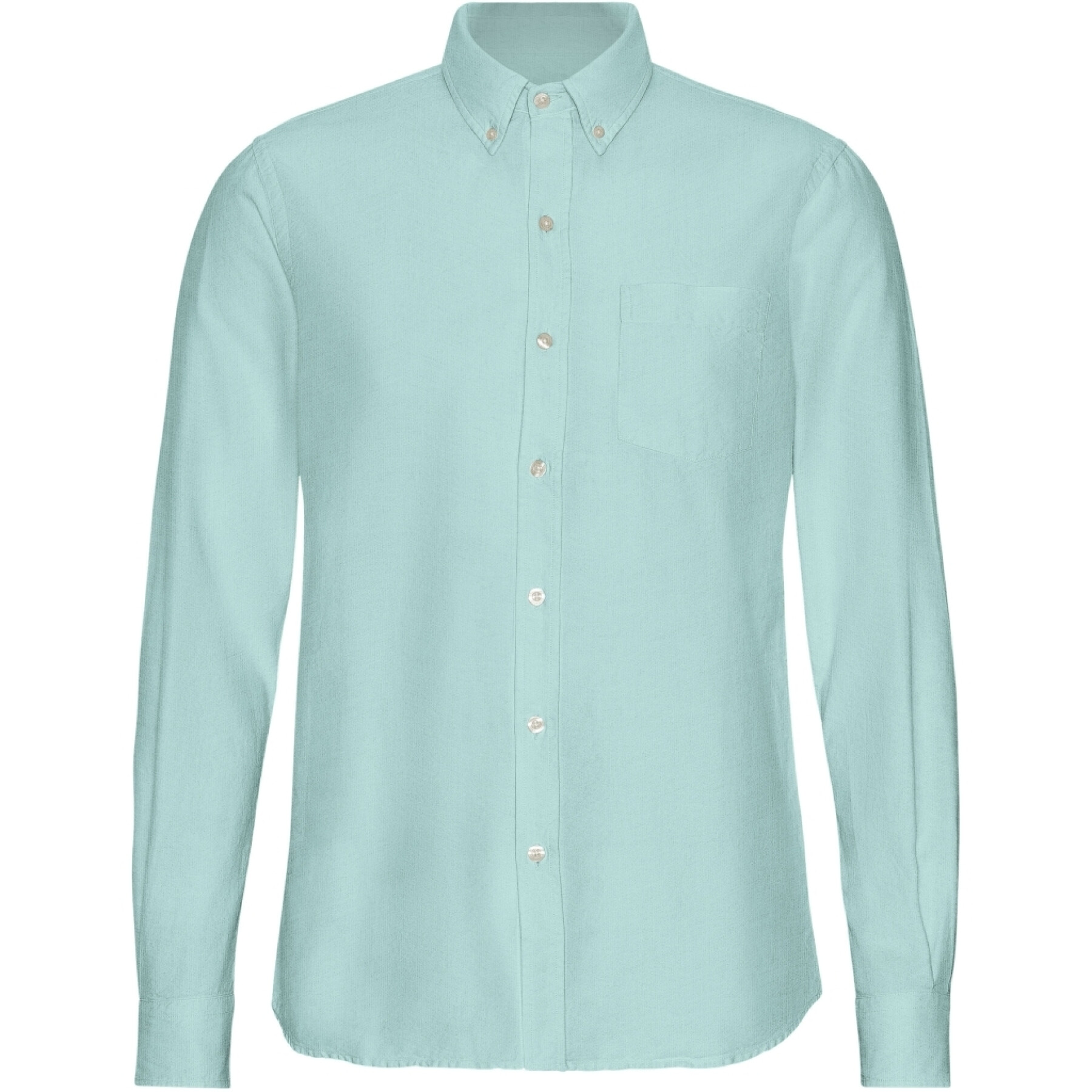 Geknöpftes Hemd Colorful Standard Organic Teal Blue