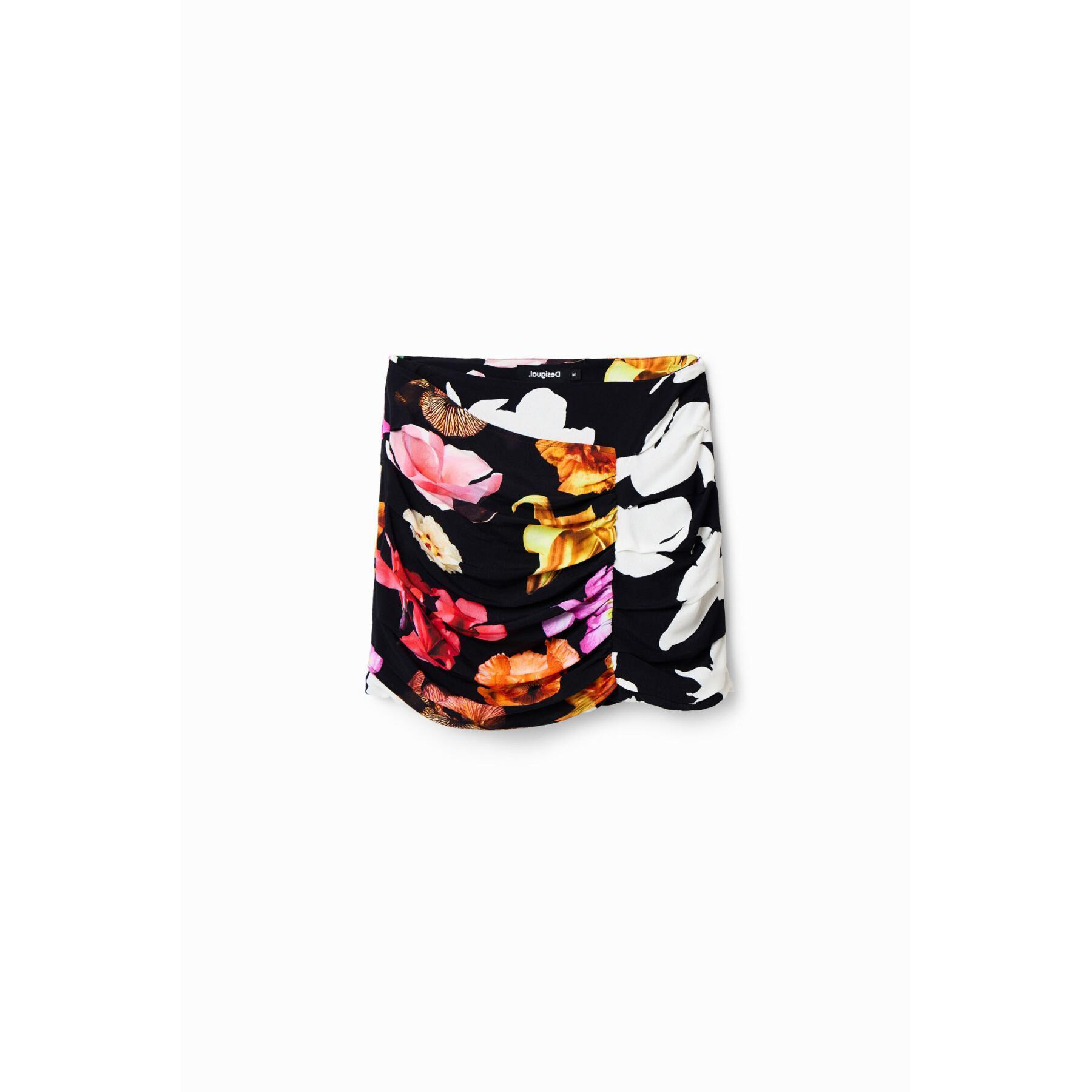 Drapierter Minirock mit Blumenmuster Frau Desigual
