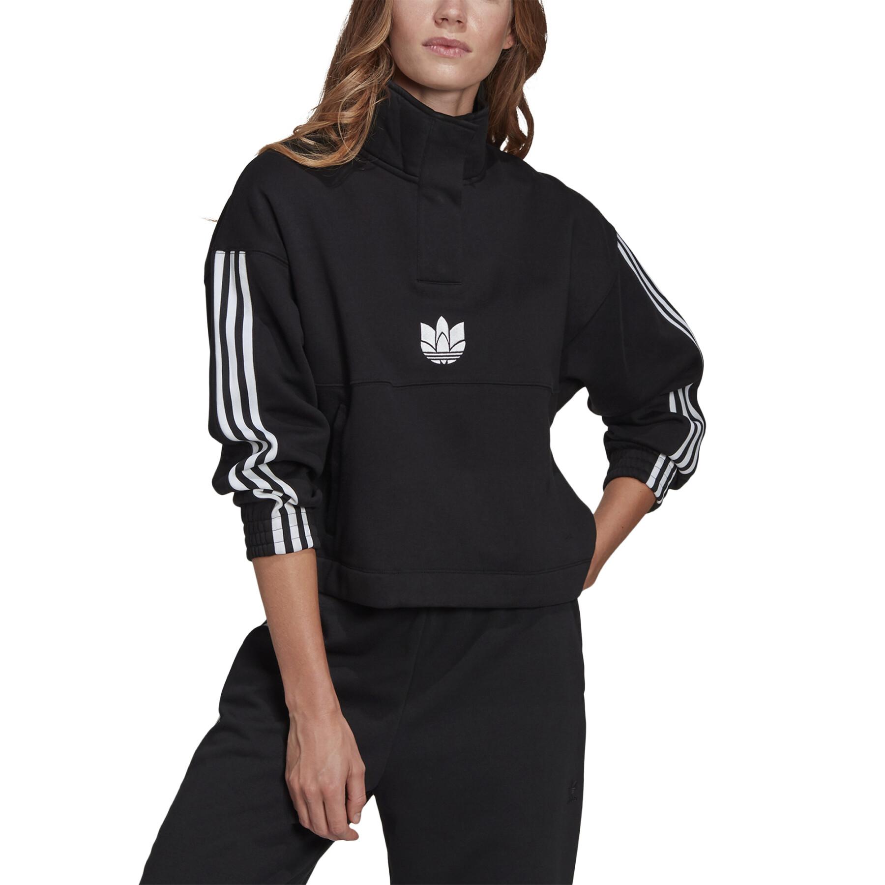 Sweatshirt Frau adidas Originals Adicolor 3D Trefoil Fleece Half-Zip