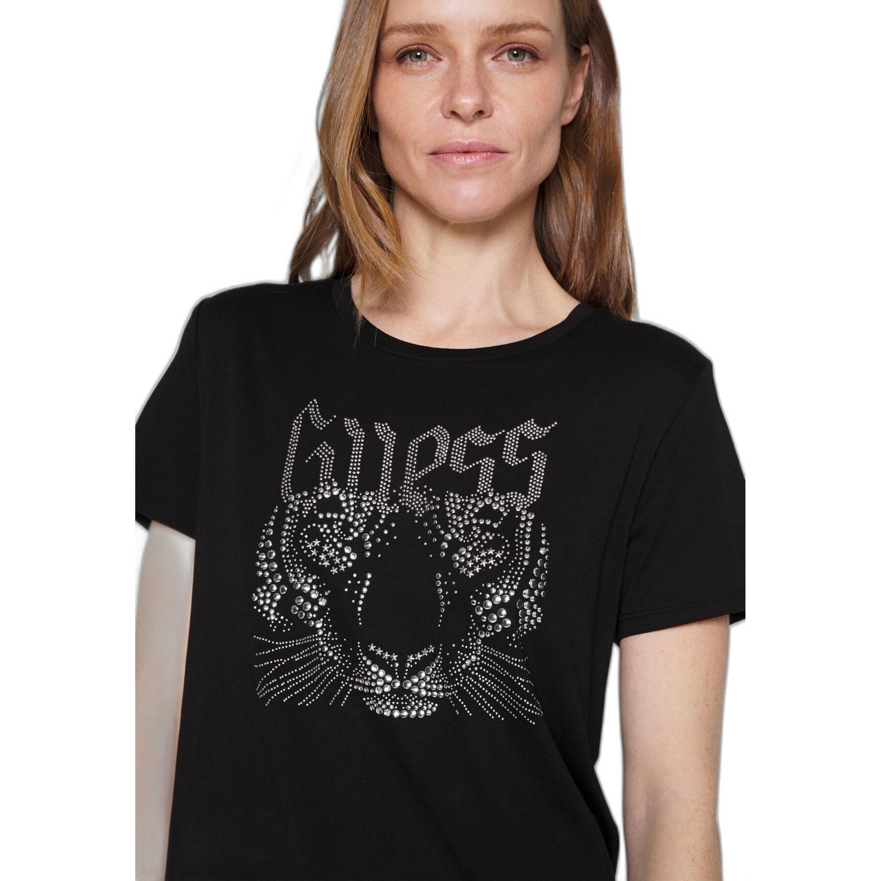 T-Shirt Frau Guess Logo Tiger Easy