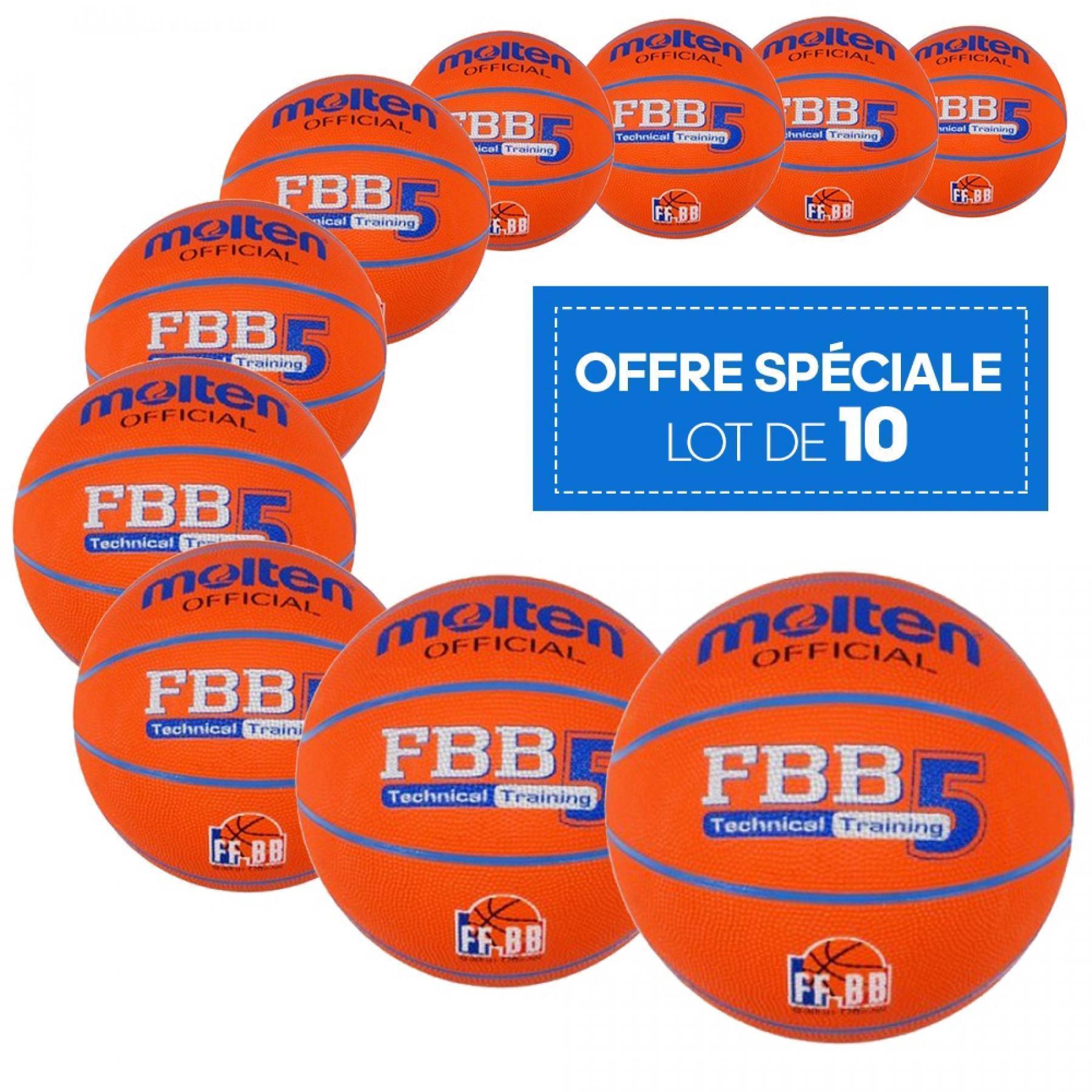 10er-Pack Freizeitballons Molten FBB Technical Training