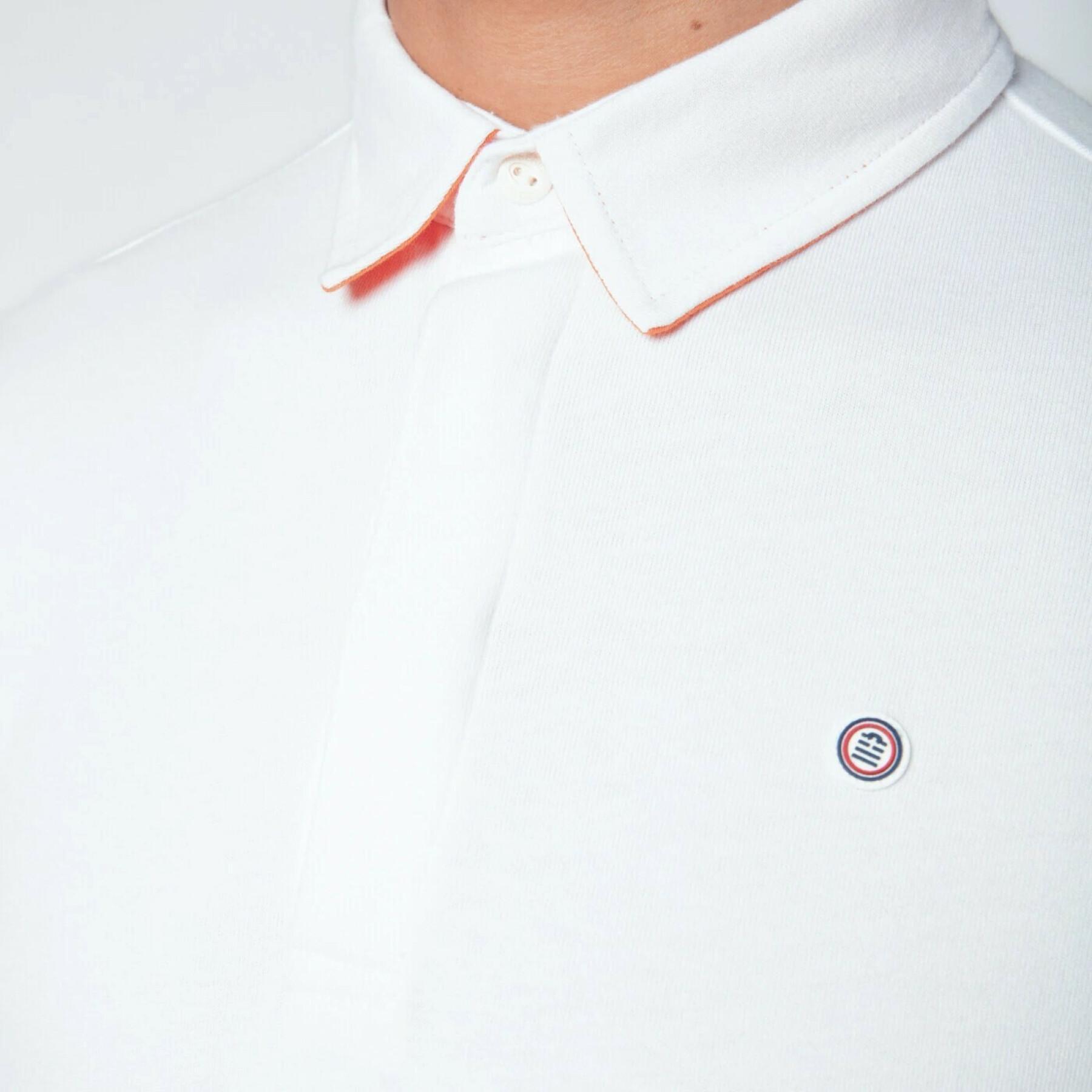 Langärmeliges Poloshirt aus einfarbigem Jersey Serge Blanco