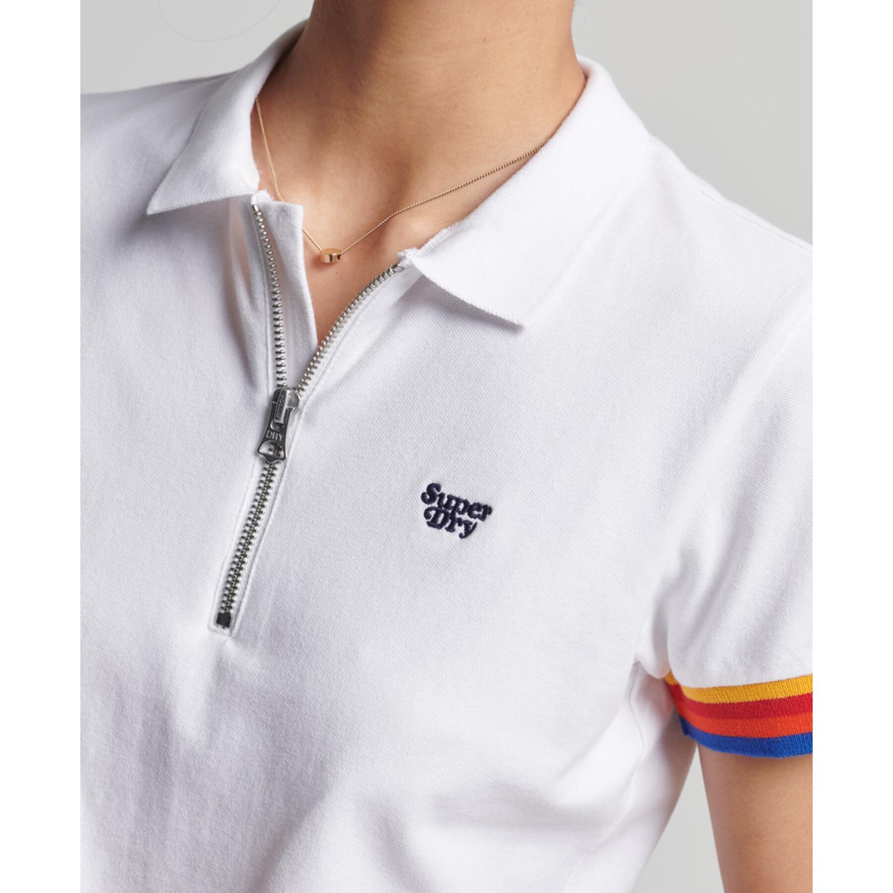 Polo-Shirt mit Reißverschluss aus Bio-Baumwolle Frau Superdry Vintage