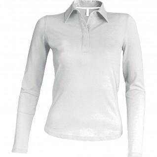 Damen-Poloshirt mit kurzen Ärmeln Kariban blanc