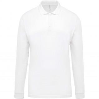 Langarm-Poloshirt Kariban blanc