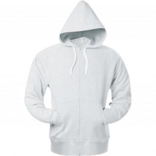 Sweatshirt mit Kapuze und Reißverschluss Kariban blanc
