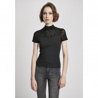 Damen-T-Shirt Urban Classics flock lace turtleneck